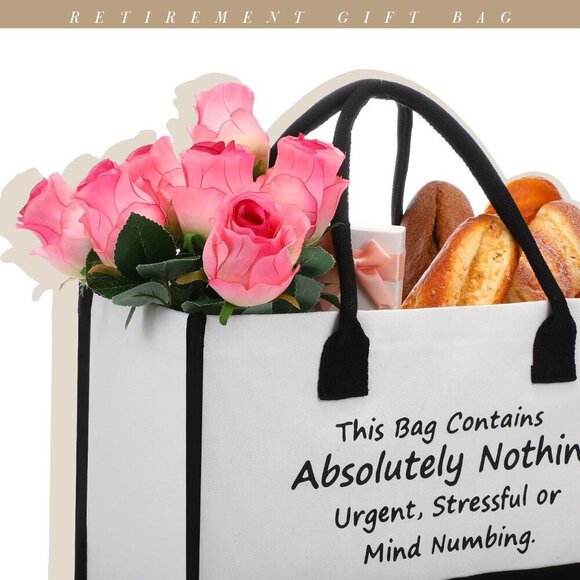 Brand New Canvas Tote Black Compact Stylish - Picture 4 of 6